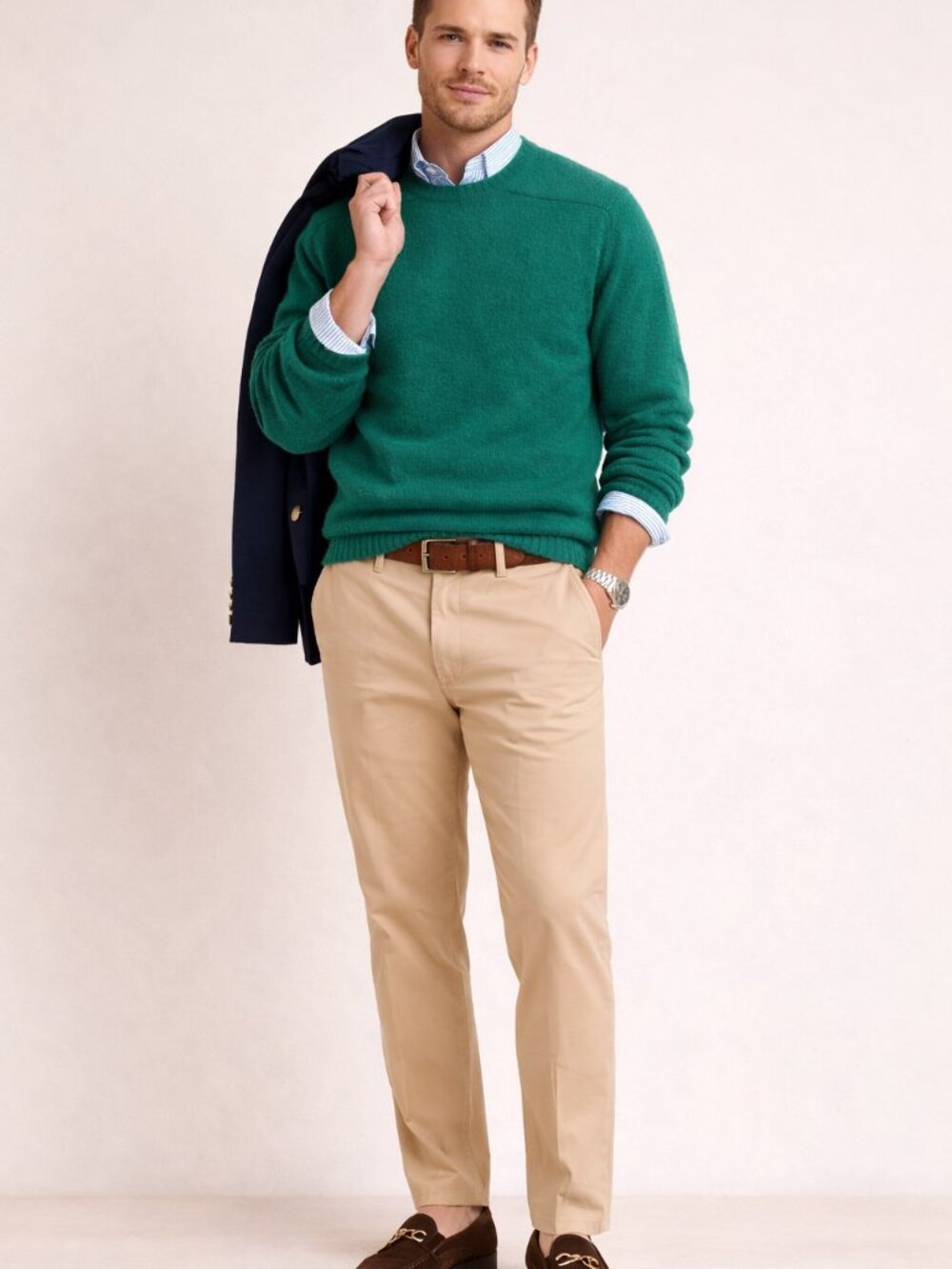 Christopher Hayes‎ Mens Green 100% Shetland Wool Sweater Made in Ireland Large